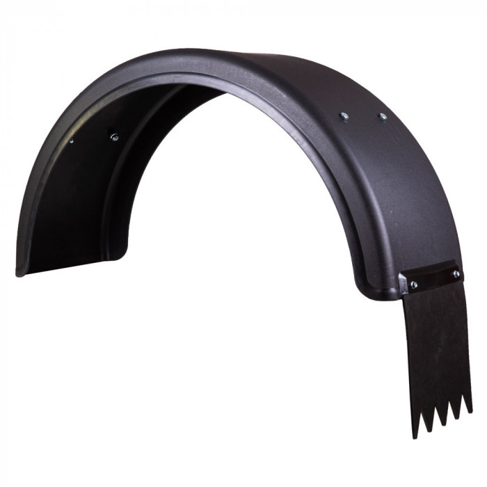 Curved mudguard for single wheel